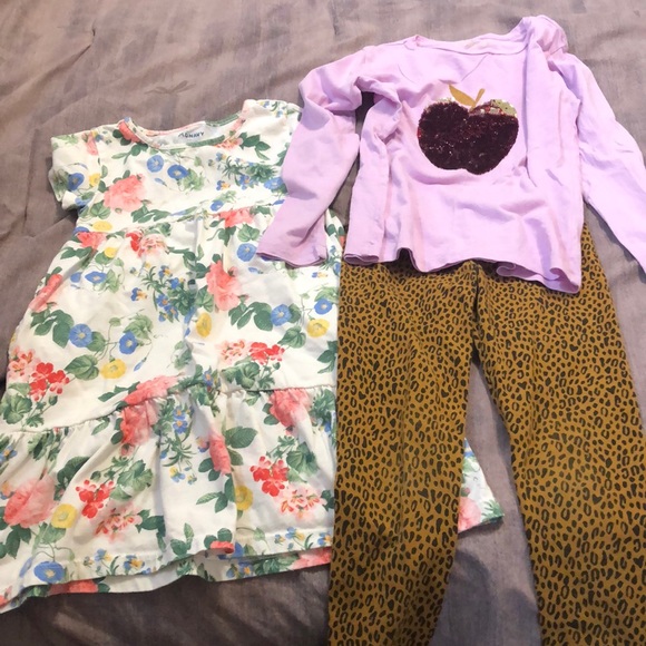 crew cuts & Old Navy 6/7 back to school girl bundle. flippy shirt, pants, dress. - Picture 1 of 8